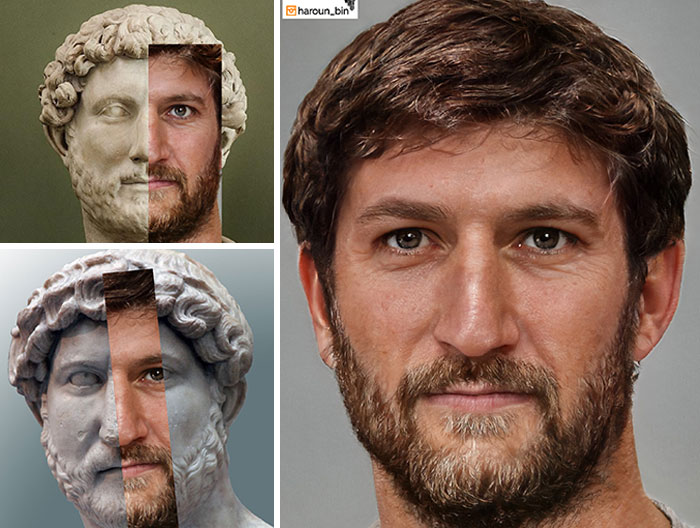 Adriano emperadores romanos Photoshop